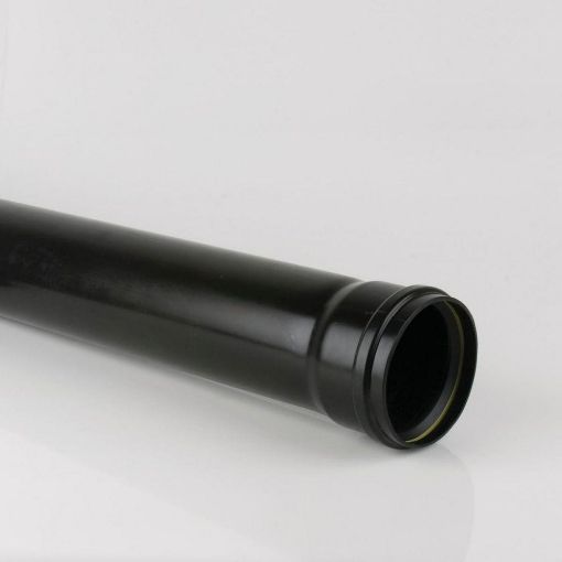 Picture of 110mm Push Fit Soil 3m S/S Soil Pipe Black 