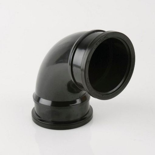 Picture of 110mm Push Fit Soil 92 1/2 deg D/S Bend Black 
