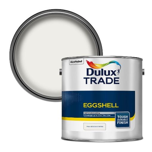 Picture of Dulux Trade Eggshell Pure Brilliant White 2.5L