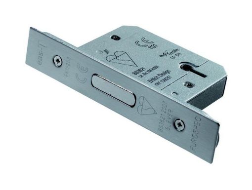 Picture of EASI-T DEADLOCK - 5 LEVER - BRITISH STANDARD SATIN STAINLESS STEEL 65 MM