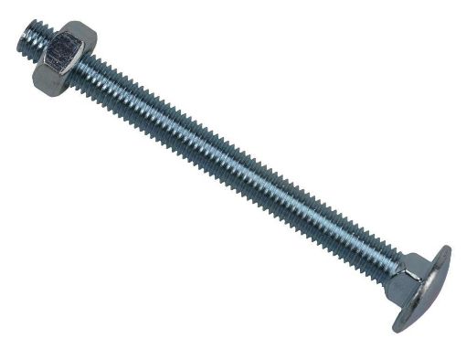 Picture of M10 x 150mm Carriage Bolts with Hex Nuts - Zinc Plated - Bag 10