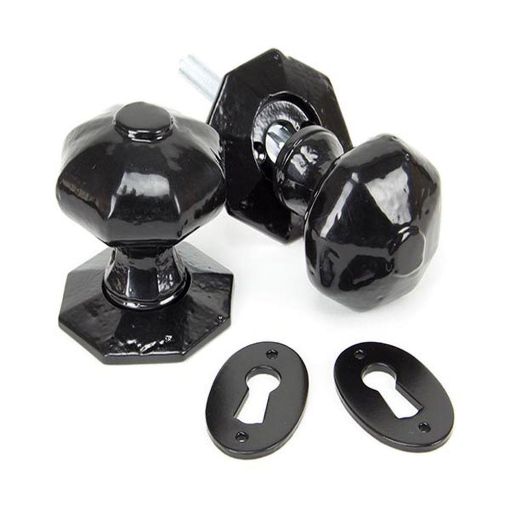 Picture of From The Anvil Black Octagonal Mortice/Rim Knob Set