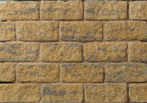 Picture of Burford Tumbled Buff/Black 229 x 65 Reconstituted Stone Walling