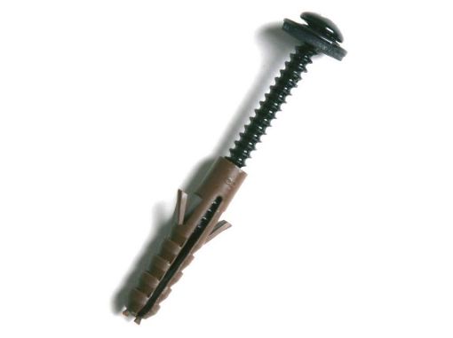 Picture of Cascade Square 65mm Downpipe Lug Fixing Pack (Pack contains 10 x 55mm Screws and Wall Plugs) Black 