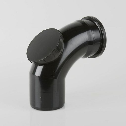 Picture of Brett Martin 110mm Push Fit Soil 92 1/2 deg Single Socket Access Bend Black