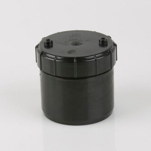 Picture of Brett Martin 110mm Push Fit Soil Access Plug EN 1329-1 Black
