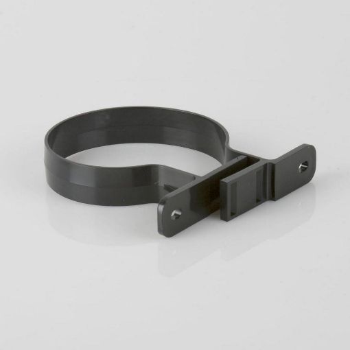 Picture of 110mm Push Fit Soil Double Fixing Pipe Bracket EN 1329-1 Black 