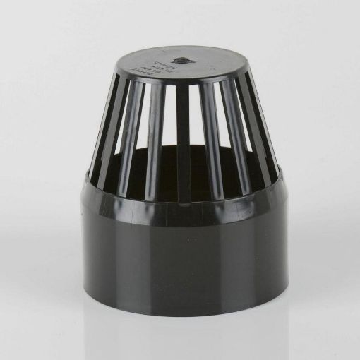 Picture of 110mm Push Fit Soil Vent Cowl Black 
