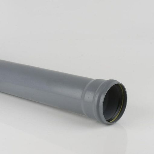 Picture of 110mm Push Fit Soil 4m S/S Soil Pipe Grey 