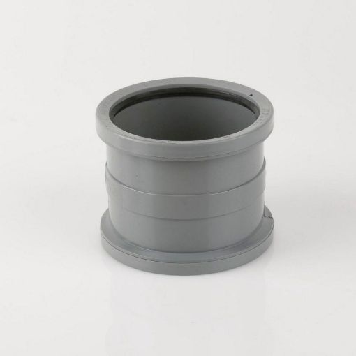 Picture of Brett Martin 110mm Push Fit Soil Double Socket Coupler Grey