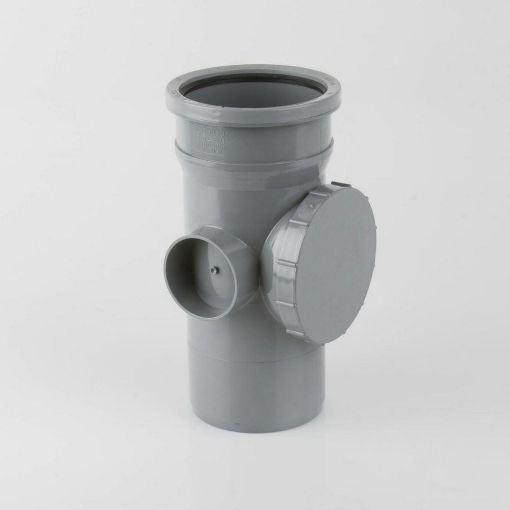 Picture of Brett Martin 110mm Push Fit Soil Single Socket Access Pipe Grey
