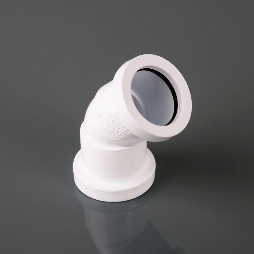 Picture of 32mm Push-Fit Waste Polypropylene 135 deg Obtuse Bend White 