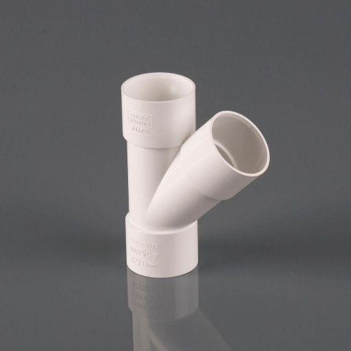Picture of 40mm Solvent Waste 135 deg Solvent Branch White Polar 