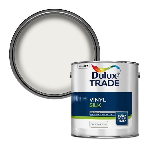 Picture of Dulux Trade Vinyl Silk Pure Brilliant White 2.5L