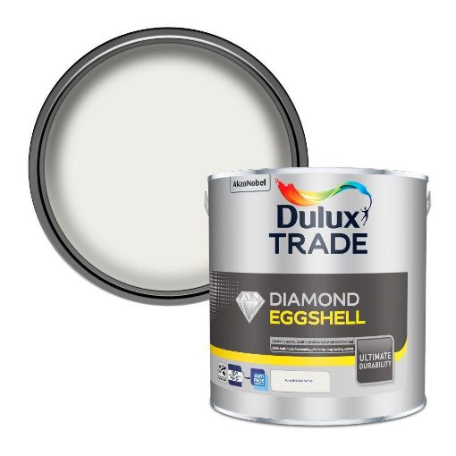 Picture of Dulux Trade Diamond Eggshell Pure Brilliant White 2.5L