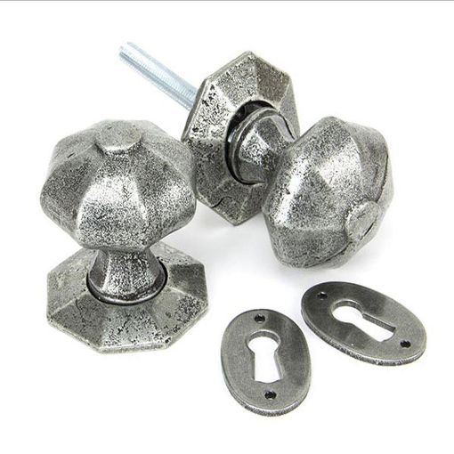 Picture of From The Anvil Pewter Octagonal Mortice/Rim Knob Set
