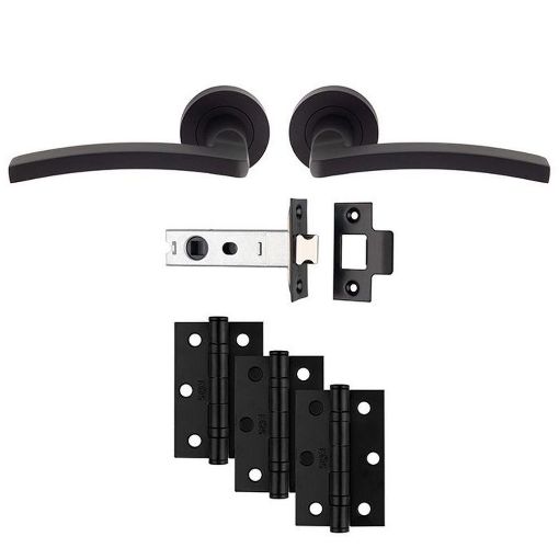 Picture of Carlisle Brass Tavira Latch Pack - Ultimate Door Pack - Matt Black