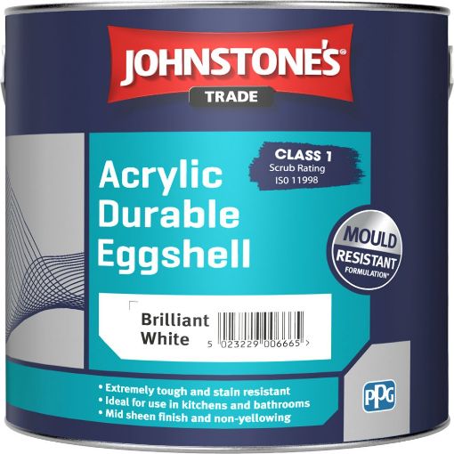 Picture of Johnstone’s Trade Acrylic Durable Eggshell Brilliant White 2.5L