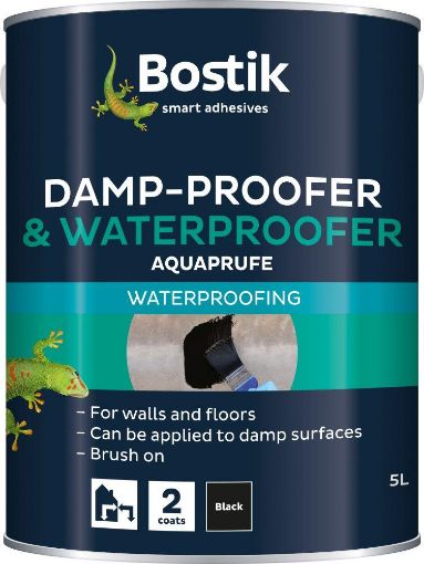 Picture of BOSTIK AQUAPRUFE DAMP PROOFER & WATERPROOFER (DPM) Black 5 litre