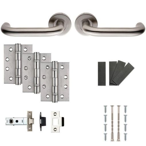 Picture of Carlisle Brass Nera Lever Fire Door Pack - Satin Stainless Steel