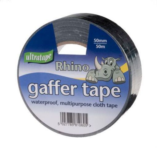 Picture of Ultratape 50mm x 50m Black Cloth Tape - Rhino label