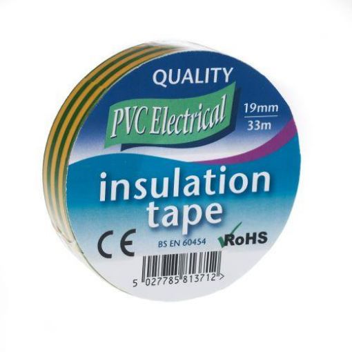 Picture of Ultratape 19mm x 33m Green/Yellow PVC Insulation Tape
