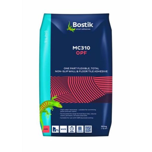 Picture of BOSTIK MC310 OPF (ONE PART FLEXIBLE) WALL & FLOOR TILE ADHESIVE (C2TE S1) white 20kg